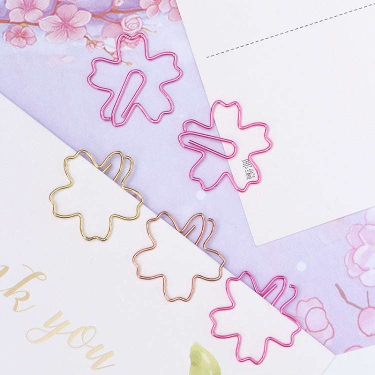 10pcs /Box Sakura Metal Special-shaped Paper Clips File Classification And Storage Paper Clips(Ro...
