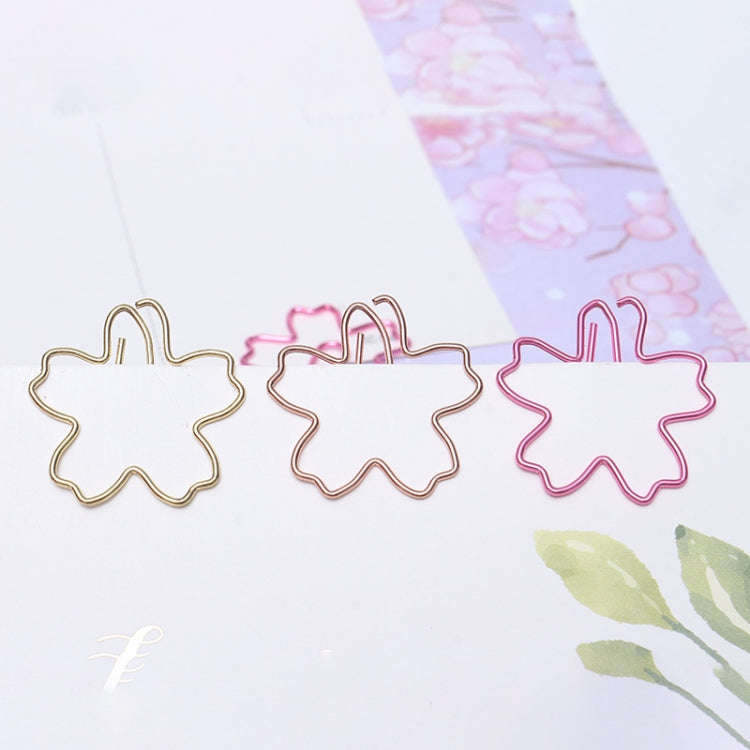 10pcs /Box Sakura Metal Special-shaped Paper Clips File Classification And Storage Paper Clips(Ro...