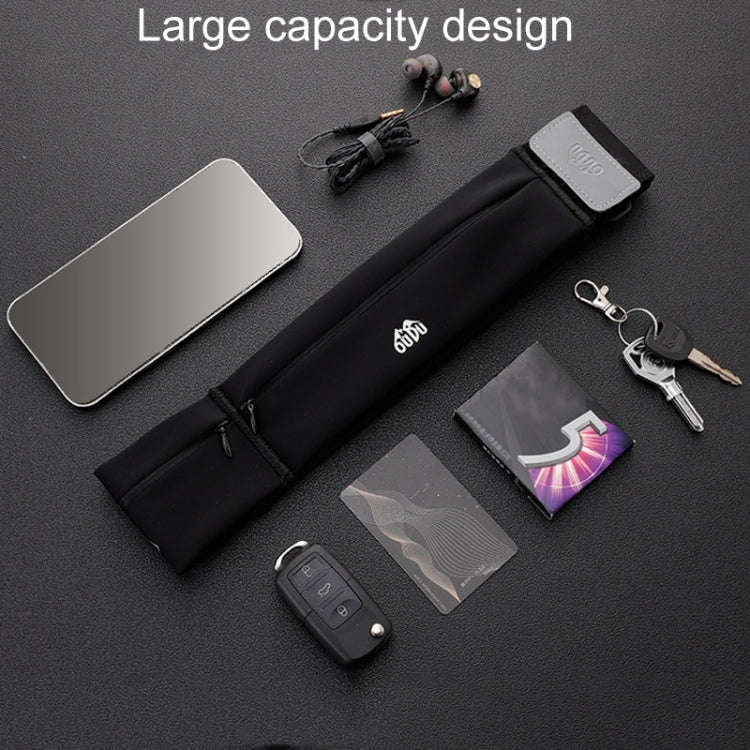 Small OUDU Outdoor Sports Portable Wrap-Around Waist Pack Unisex Cell Phone Bag(Light Gray)