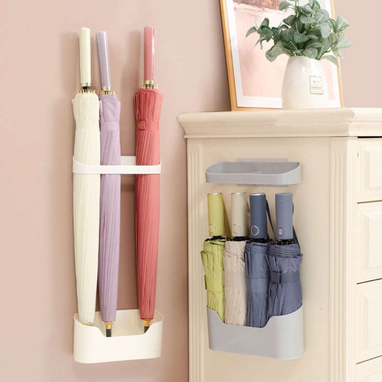 Umbrella Storage Rack Home Doorway Umbrella Drainage Holder Wall Mounted Shelf(White)