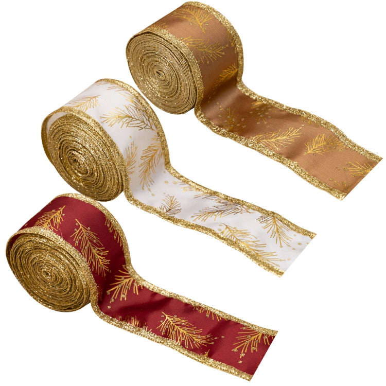 5m x 5cm Multifunctional Christmas Decorative Ribbon Gift Box Packaging Ribbon with Wire(Red)