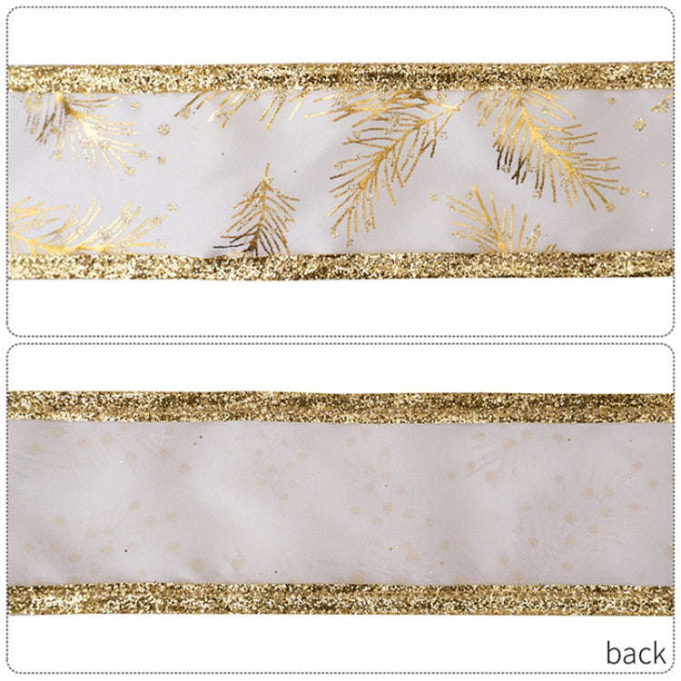 5m x 5cm Multifunctional Christmas Decorative Ribbon Gift Box Packaging Ribbon with Wire(Gold)