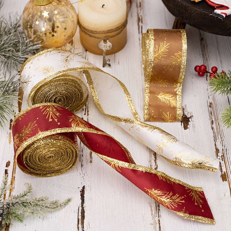 5m x 5cm Multifunctional Christmas Decorative Ribbon Gift Box Packaging Ribbon with Wire(Red)
