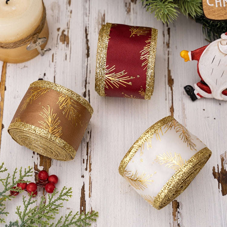 5m x 5cm Multifunctional Christmas Decorative Ribbon Gift Box Packaging Ribbon with Wire(Red)