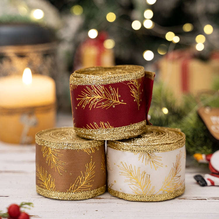 5m x 5cm Multifunctional Christmas Decorative Ribbon Gift Box Packaging Ribbon with Wire(Red)