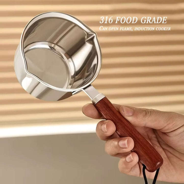 300ml With Rack 316 Stainless Steel Mini Hot Milk Oil Pot Butter Warmer Skillet Egg Frying Pan