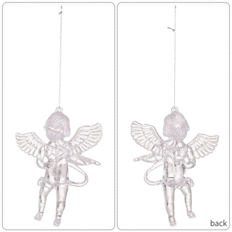 4pcs /Pack Acrylic Angel Christmas Tree Ornaments Christmas Decorations Pendants(Transparent)