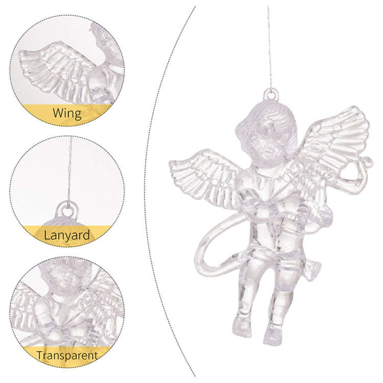 4pcs /Pack Acrylic Angel Christmas Tree Ornaments Christmas Decorations Pendants(Transparent)