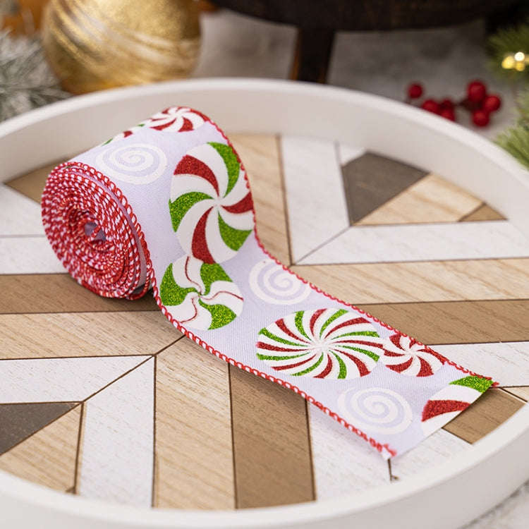 DIY Bow Christmas Decorations Colorful Printed Gift Wrapping Ribbon(A Model)