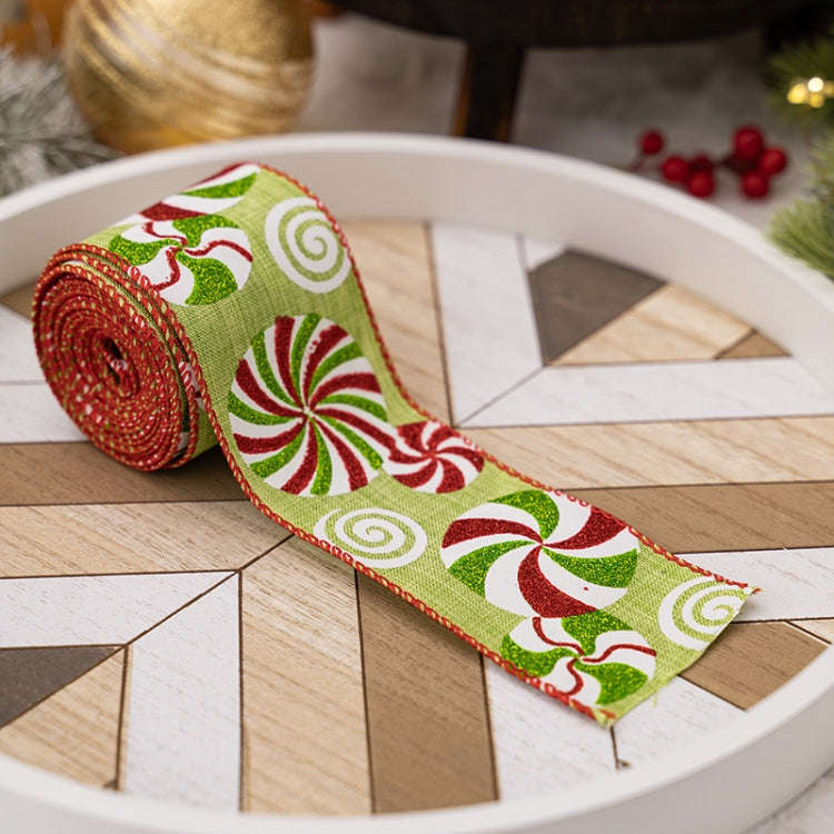 DIY Bow Christmas Decorations Colorful Printed Gift Wrapping Ribbon(B Model)