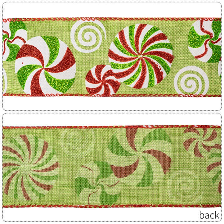 DIY Bow Christmas Decorations Colorful Printed Gift Wrapping Ribbon(C Model)