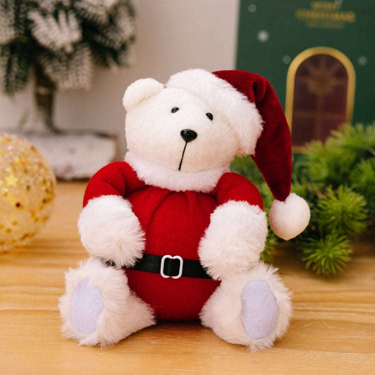 Plush Bear Doll Christmas Ornaments Cute Doll Decorations Christmas Children Gifts(Sitting Posture)