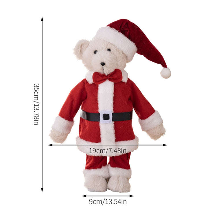 Plush Bear Doll Christmas Ornaments Children Christmas Gift Dolls(Standing Posture)