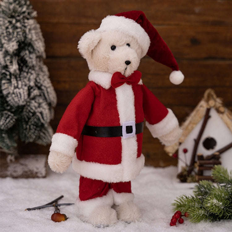 Plush Bear Doll Christmas Ornaments Children Christmas Gift Dolls(Standing Posture)