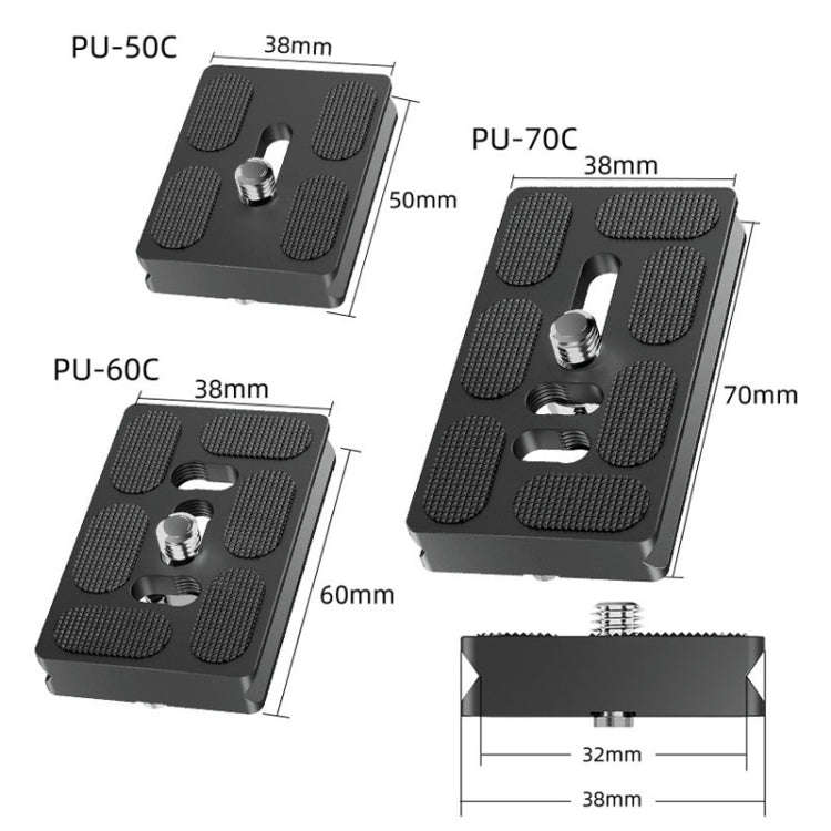 BEXIN PU-70C For Arca Type SLR Camera PU Quick Release Plate Aluminum Alloy CNC Ball Head Quick R...
