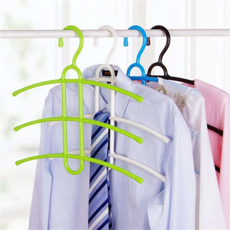 3-layer Non-slip Clothes Rack Fishbone Multifunctional Storage Clothes Hanger(Blue)