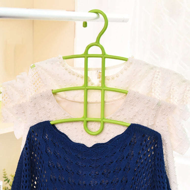 3-layer Non-slip Clothes Rack Fishbone Multifunctional Storage Clothes Hanger(Blue)