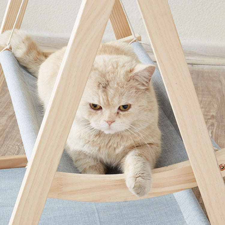Solid Wood Cat Double-Layer Hammock Universal Cat Bed Washable Kitten Swing, Spec: Cloth Mat