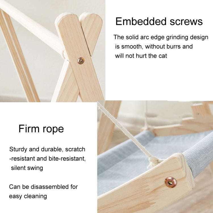 Solid Wood Cat Double-Layer Hammock Universal Cat Bed Washable Kitten Swing, Spec: Cloth Mat