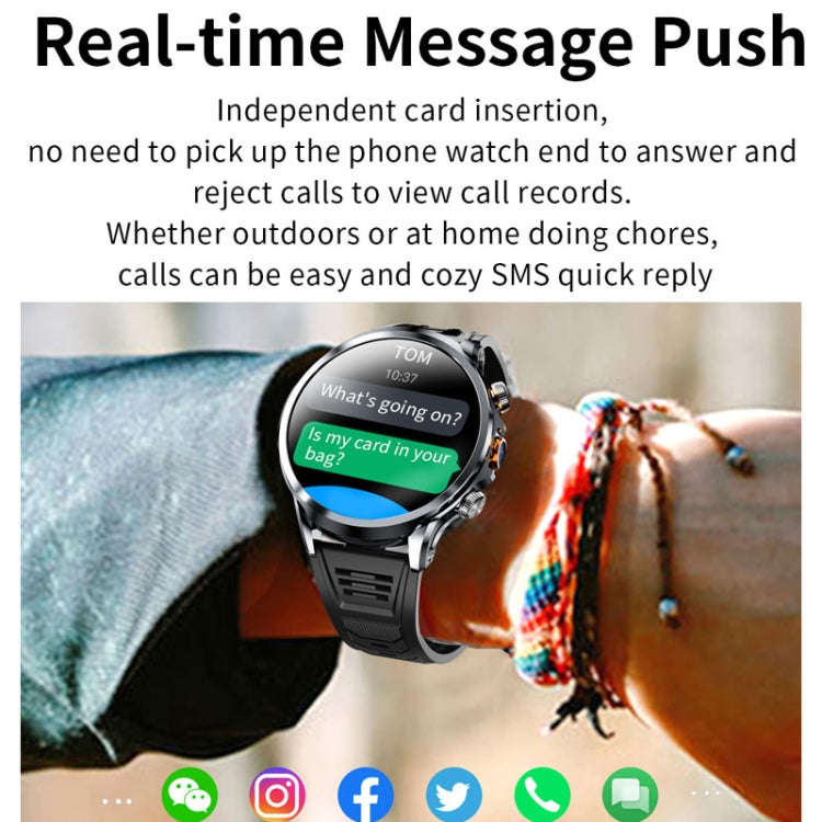H18 Ultra-Thin Round Ball Screen 1.95 Inch Plug-In Phone Smart Watch 32G(Black)