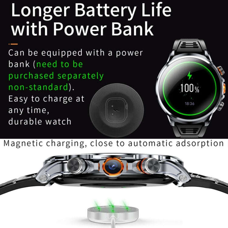 H18 Ultra-Thin Round Ball Screen 1.95 Inch Plug-In Phone Smart Watch 32G(Black)
