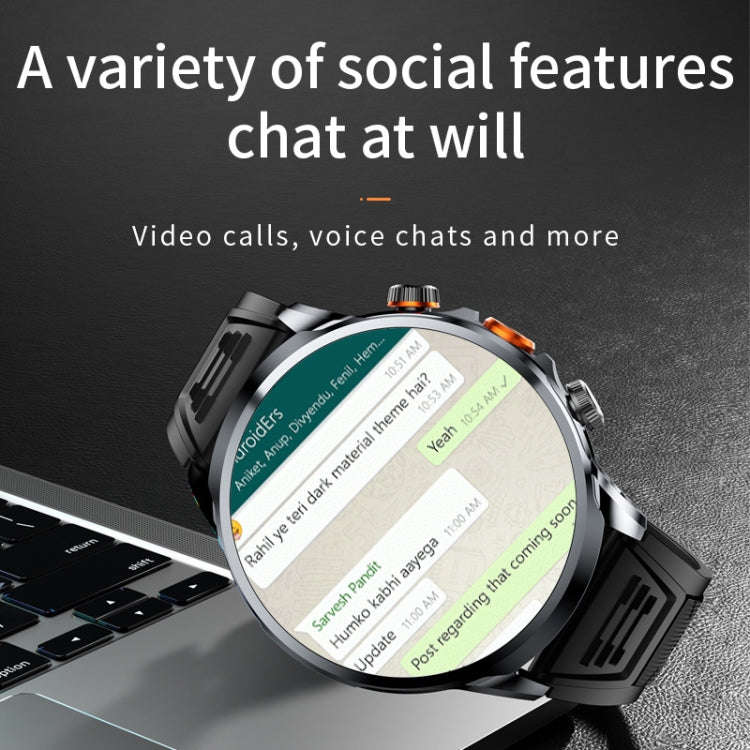 H18 Ultra-Thin Round Ball Screen 1.95 Inch Plug-In Phone Smart Watch 32G(Black)