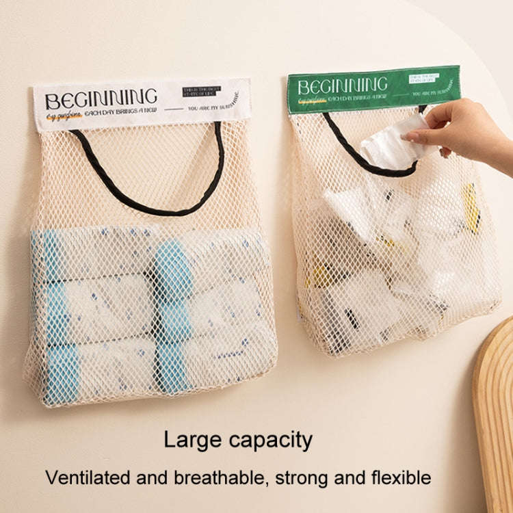 Kitchen Stick Storage Bag Breathable Large Capacity Sundry Hanging Bag Garbage Pouch(Green)