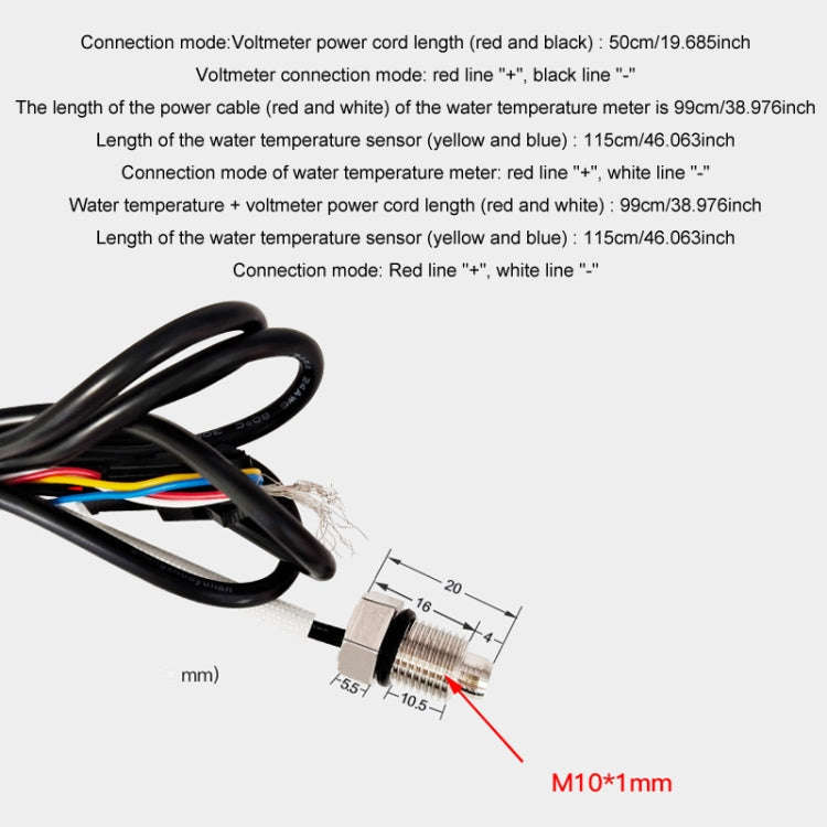 Morfayer Motorcycle Dual Display Intelligent Alarm Power Meter, Model: Water Temperature Meter(Ra...