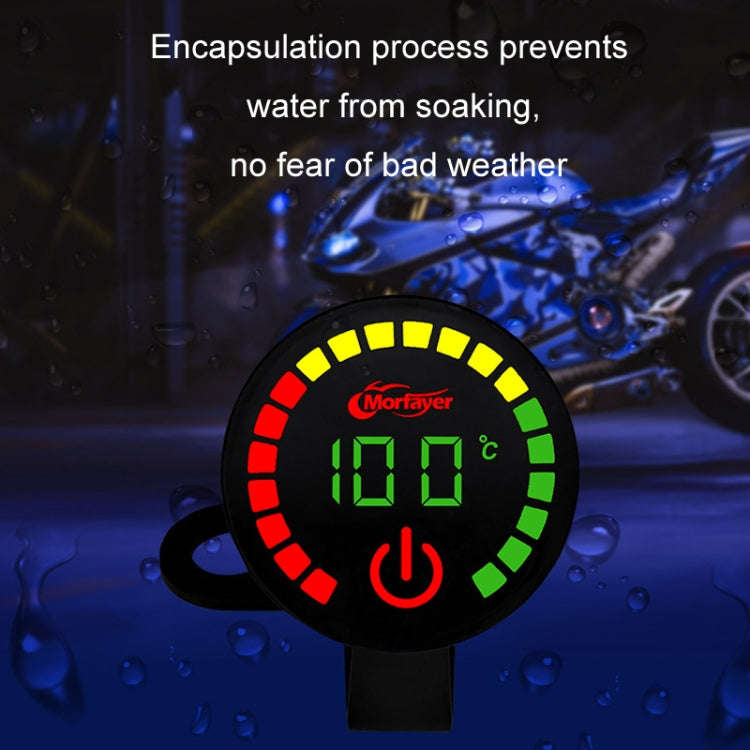 Morfayer Motorcycle Dual Display Intelligent Alarm Power Meter, Model: Voltmeter+Water Temperatur...