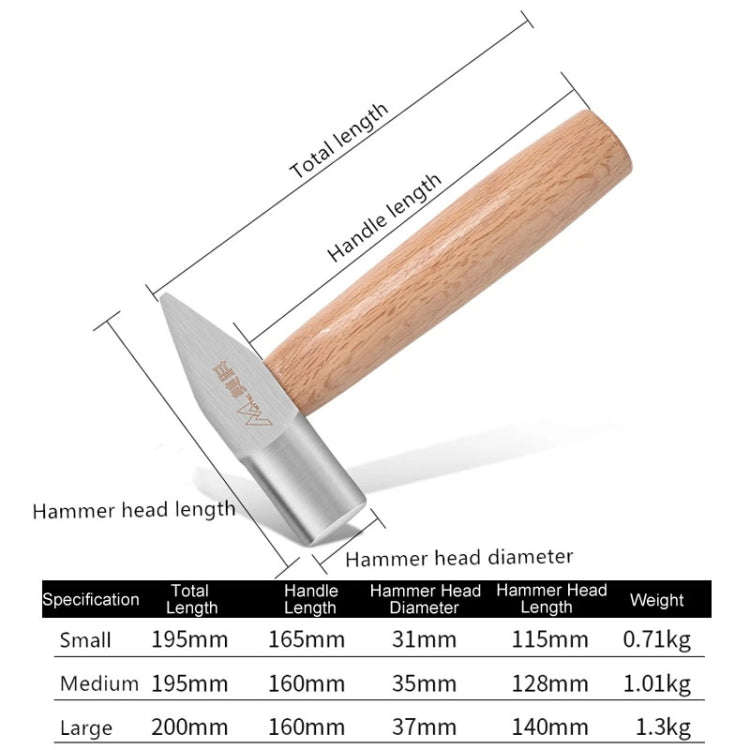 MYTEC Small Silversmith Hammer Tool Short Handled Small Hammer Handmade Round Head Duckbill Hammer