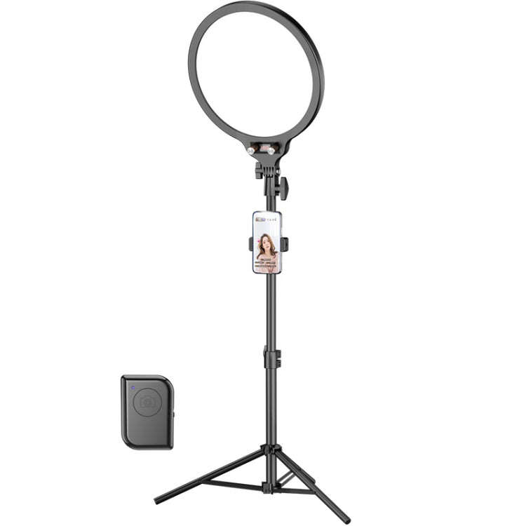 10.2 Inch Full-Screen Selfie Ring Light Tripod Set for Live Stream, Spec: 210cm Bracket With Remo...