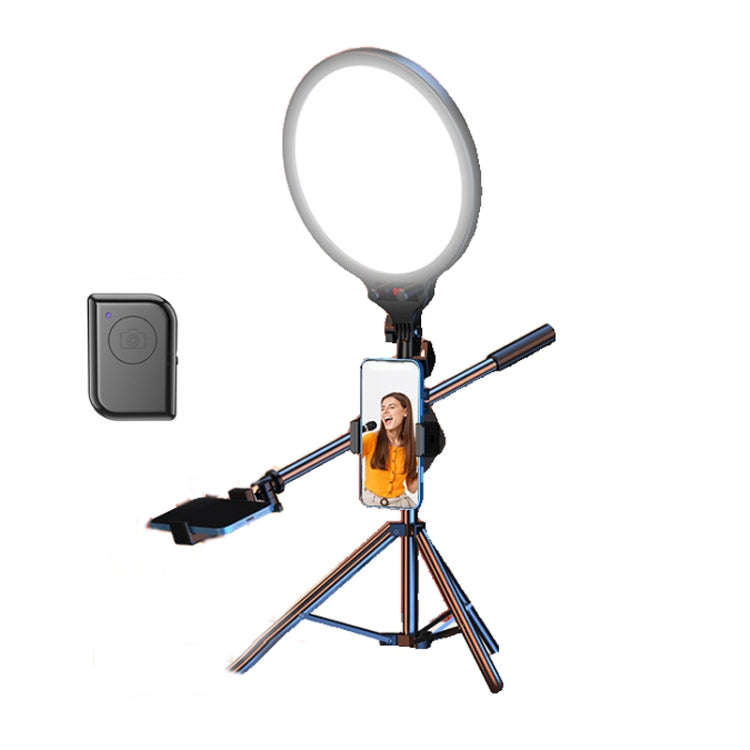 10.2 Inch Full-Screen Selfie Ring Light Tripod Set for Live Stream, Spec: 55cm Overhead Shot