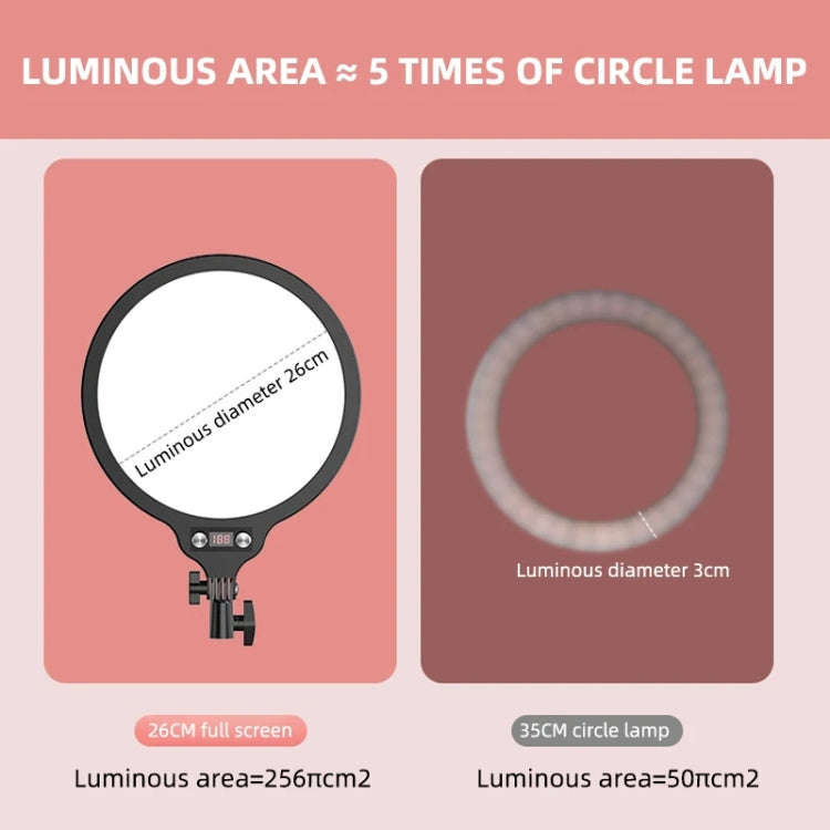 10.2 Inch Full-Screen Selfie Ring Light Tripod Set for Live Stream, Spec: 210cm Overhead Shot