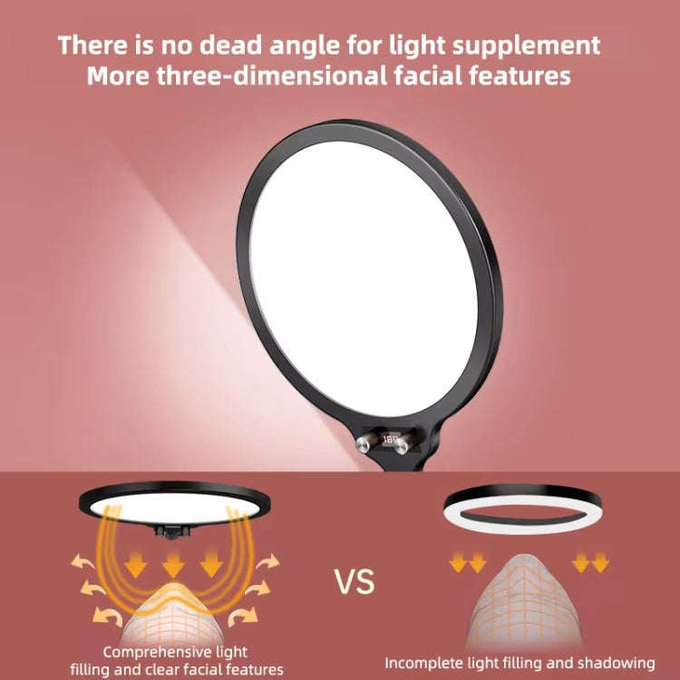 10.2 Inch Full-Screen Selfie Ring Light Tripod Set for Live Stream, Spec: 55cm Bracket With Remot...