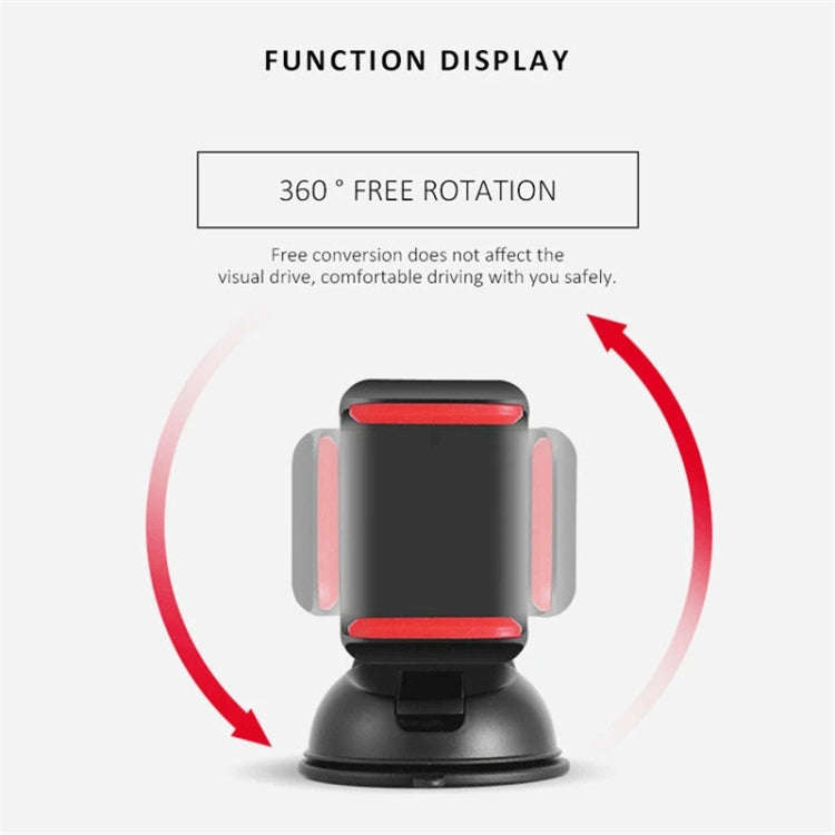 Navigation Car Holder Dashboard Desktop Suction Cup Mobile Phone Holder(Black Red)