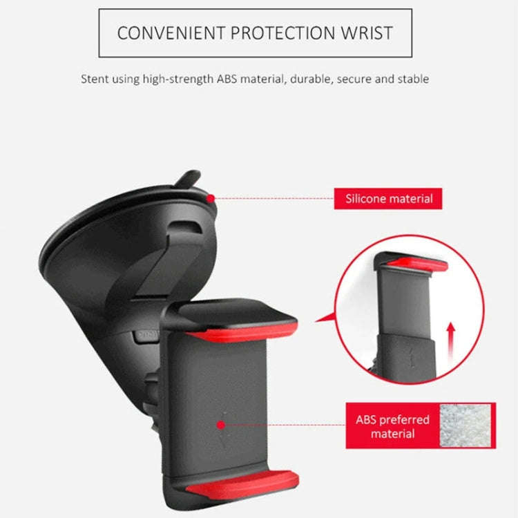Navigation Car Holder Dashboard Desktop Suction Cup Mobile Phone Holder(Black Red)