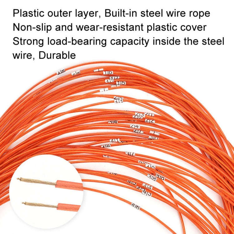 30m Steel Wire Covered With Rubber Measuring Rope With Scale Marking Pull Ring Deep Well Rope