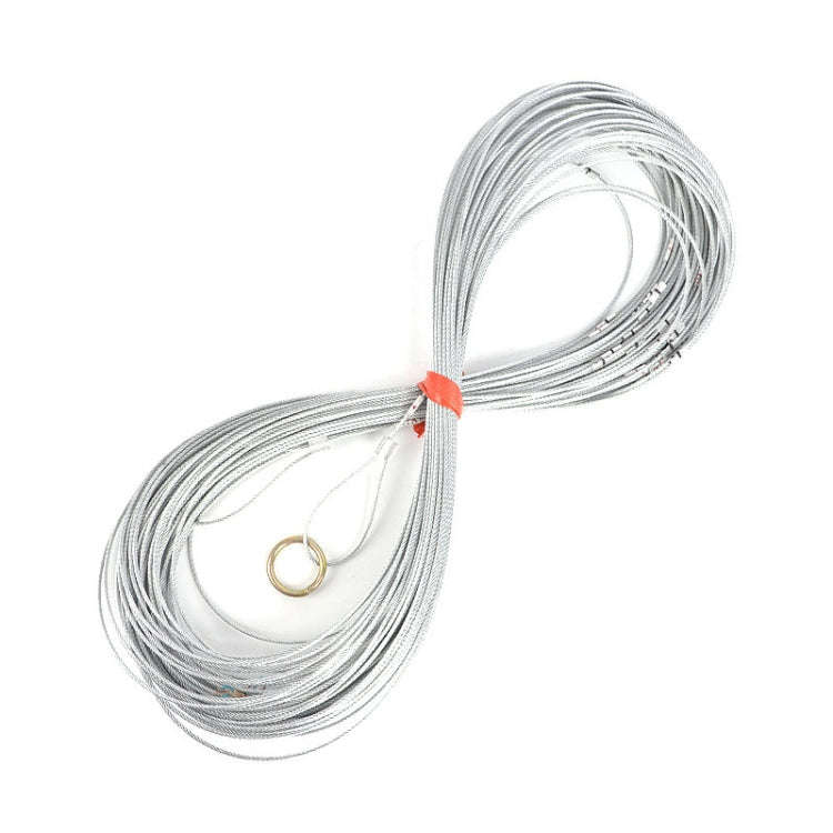 50m Steel Wire Measuring Rope With Scale Marking Pull Ring Deep Well Rope