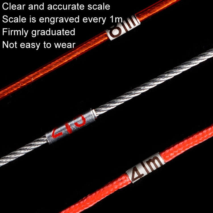 100m Steel Wire Covered With Rubber Measuring Rope With Scale Marking Pull Ring Deep Well Rope