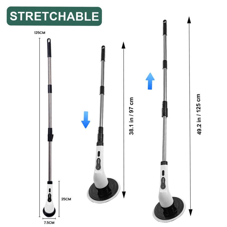 9-in-1 JY-6010 Household Retractable Dual-purpose Rotating Cleaning Brush Bathroom Glass Brush