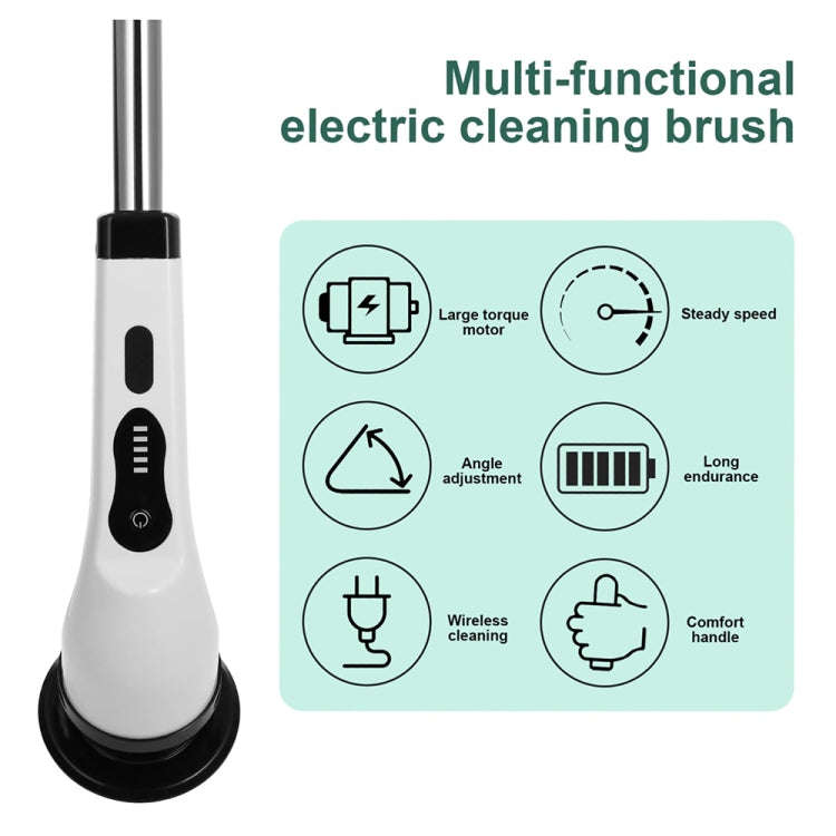 9-in-1 JY-6010 Household Retractable Dual-purpose Rotating Cleaning Brush Bathroom Glass Brush
