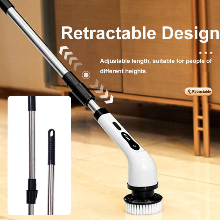 9-in-1 JY-6010 Household Retractable Dual-purpose Rotating Cleaning Brush Bathroom Glass Brush