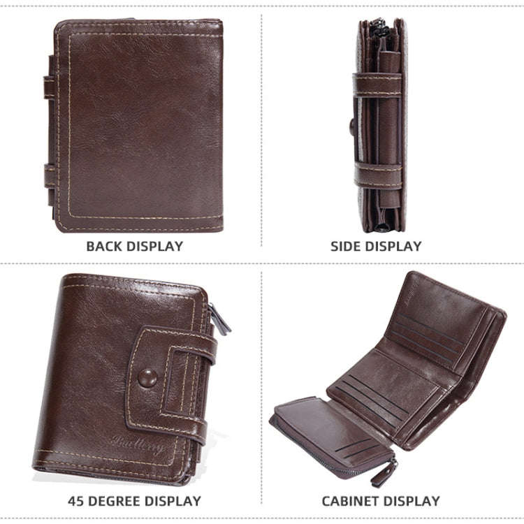 Baellerry D5112 RFID Anti-Theft Multi-Card Slot Buckle Tri-fold Zipper Short Wallet Coin Purse(Co...