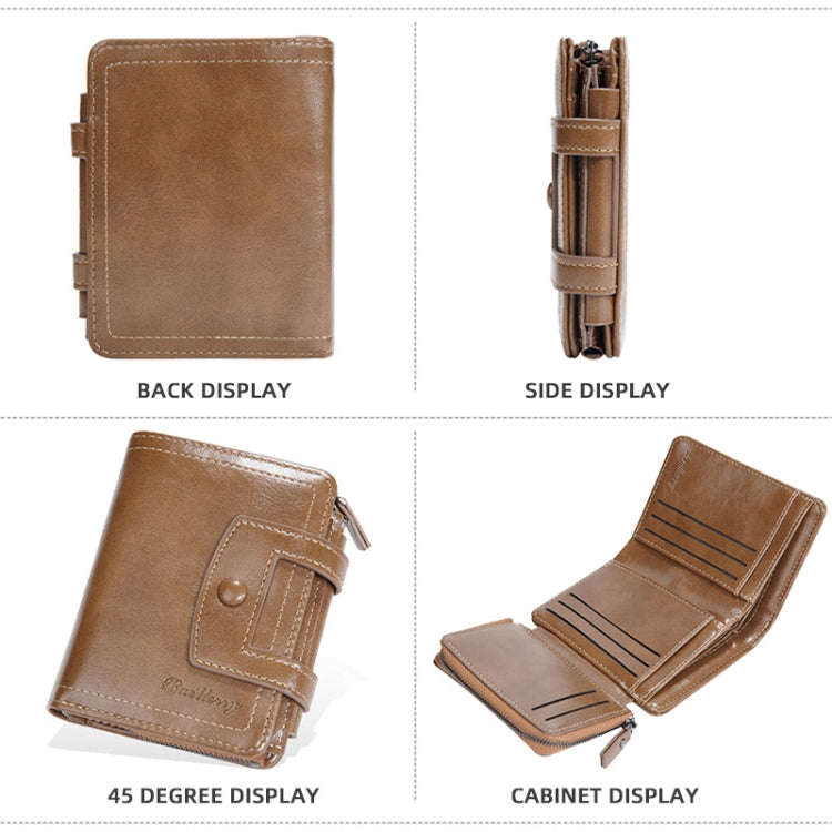 Baellerry D5112 RFID Anti-Theft Multi-Card Slot Buckle Tri-fold Zipper Short Wallet Coin Purse(Br...