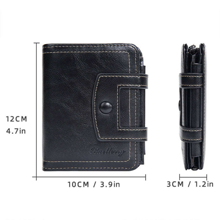 Baellerry D5112 RFID Anti-Theft Multi-Card Slot Buckle Tri-fold Zipper Short Wallet Coin Purse(Co...