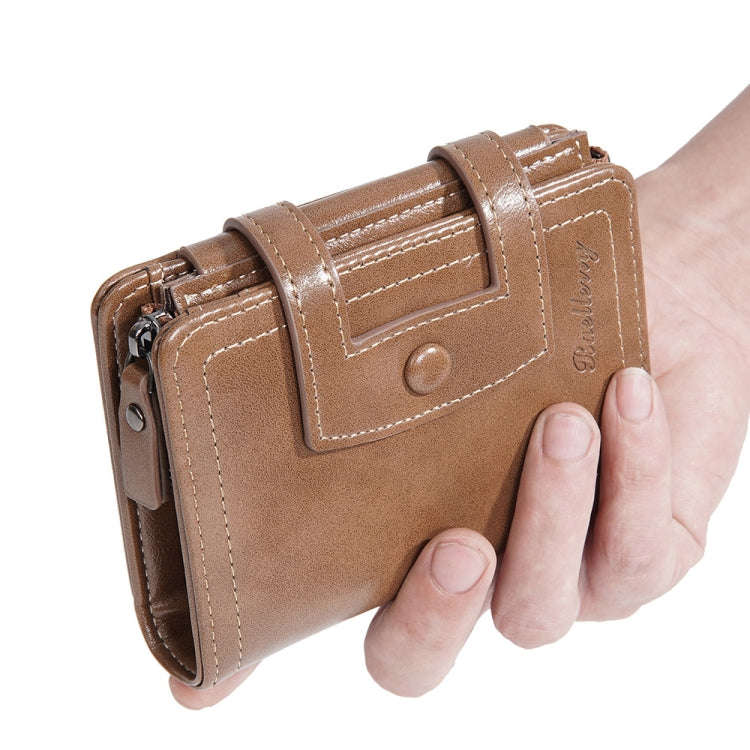 Baellerry D5112 RFID Anti-Theft Multi-Card Slot Buckle Tri-fold Zipper Short Wallet Coin Purse(Co...
