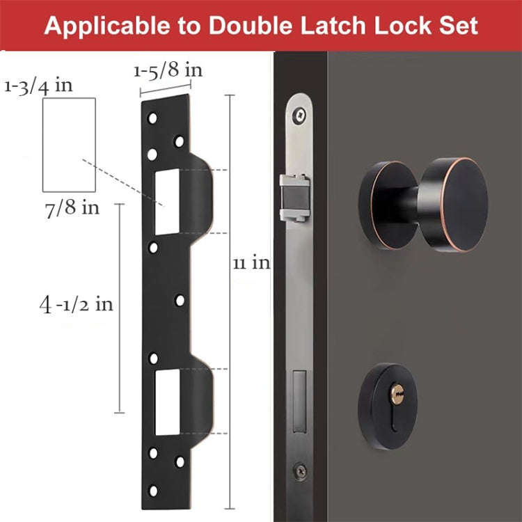 Heavy Duty Metal Latch Plate for Exterior Interior Door Double Hole Reinforcement Striker Plates(...