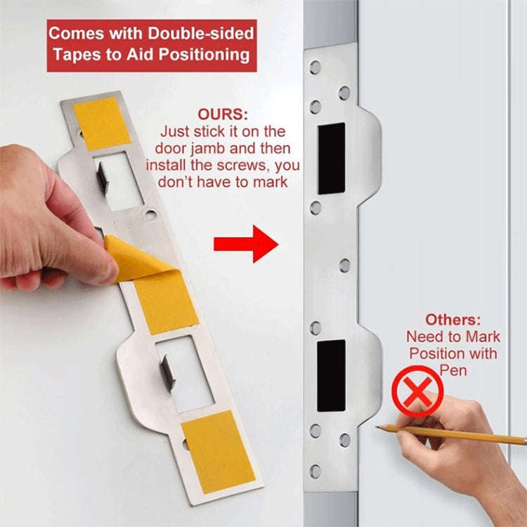 Heavy Duty Metal Latch Plate for Exterior Interior Door Double Hole Reinforcement Striker Plates(...