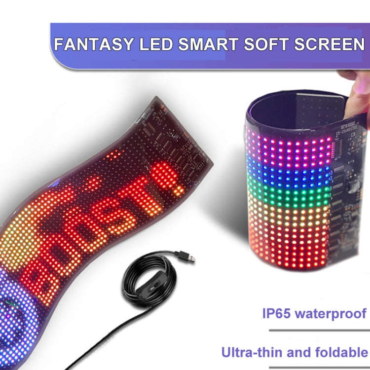 10.2x34.8cm20 x 64 LEDs Car Flexible Display Advertising Screen APP Bluetooth Smart Screen