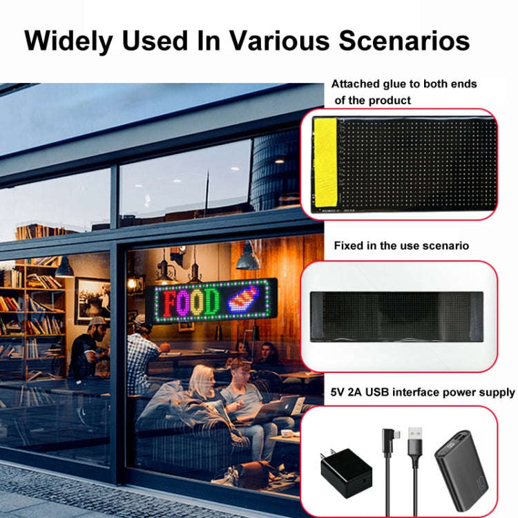 9.2x37.4cm16 x 64 LEDs Car Flexible Display Advertising Screen APP Bluetooth Smart Screen